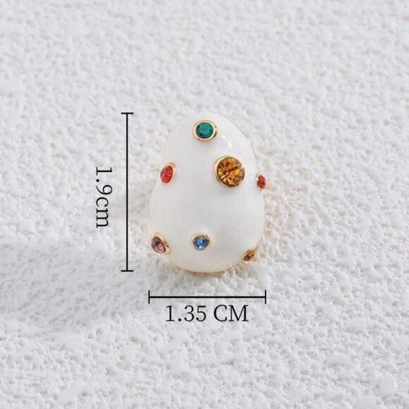 Rhinestone Decor Stud Earrings - Picture 2 of 3